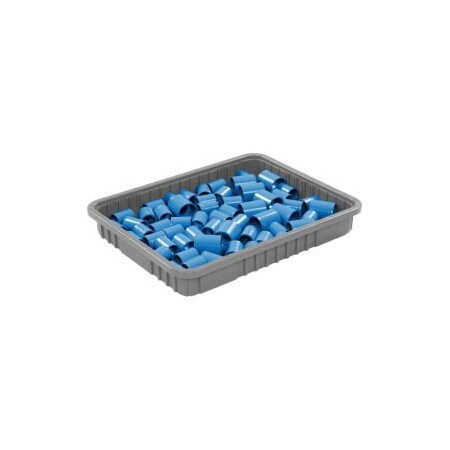 Quantum Storage Systems Global Industrial„¢ Plastic Dividable Grid Container - DG93030, 22-1/2"L x 17-1/2"W x 3"H, Gray - Pkg Qty 6 DG93030GY